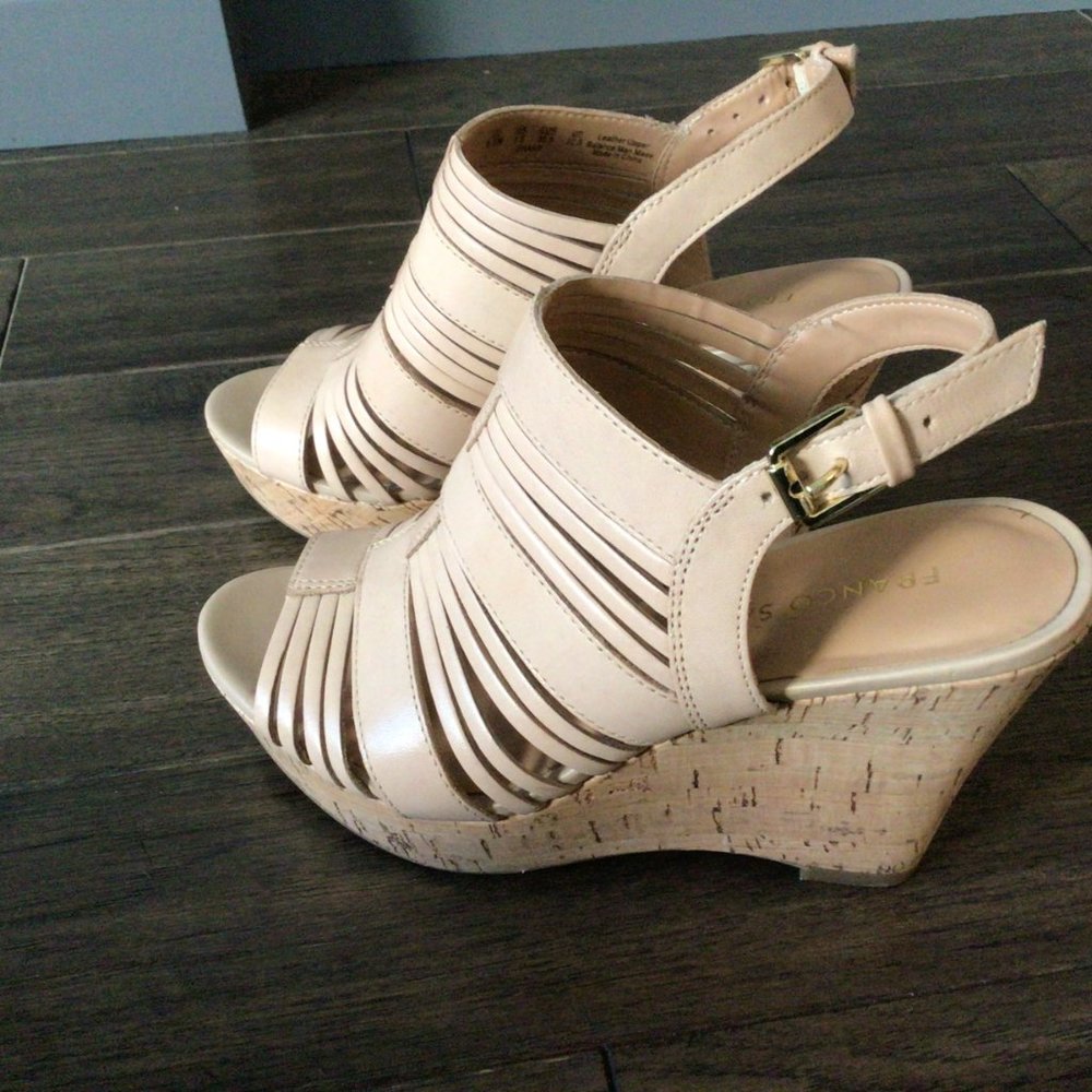 Franco Sarto 4 inch platform wedge sandals; Like new